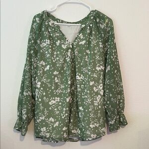 Amazon Green Floral Blouse